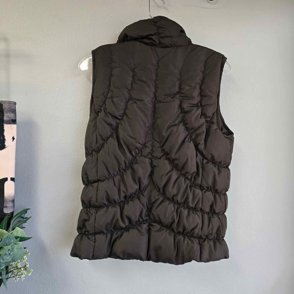 Nine West Brown Quilted Puffer Vest Down & Feather Fill Winter Gorpcore Medium‎ - Picture 5 of 5